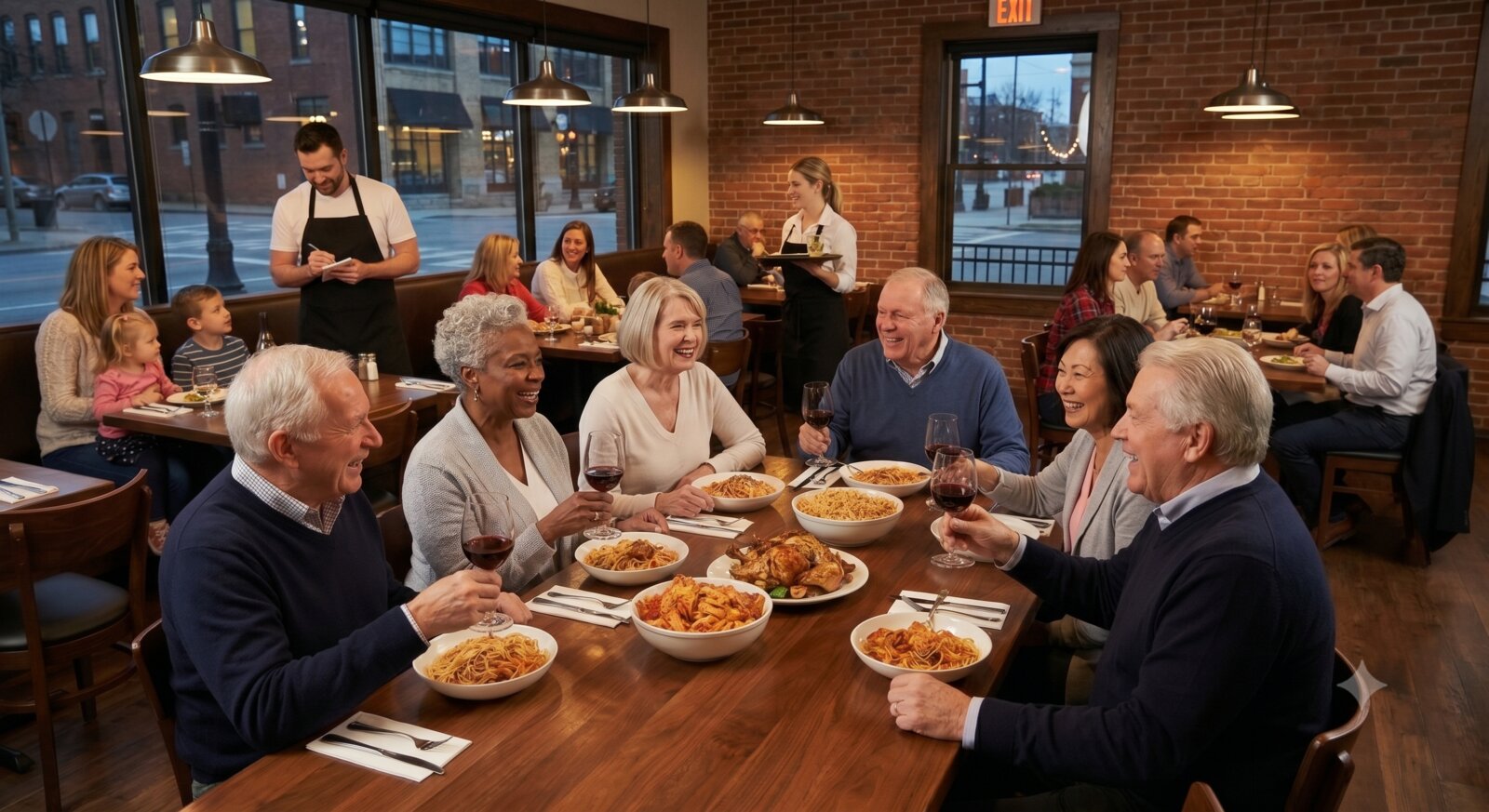 Friends enjoying dining together